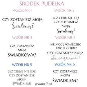 Prośba o świadkowanie box dla świadkowej świadka