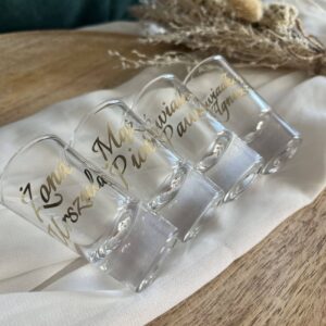 Kieliszki na wesele 25 ml 4 szt z Twoim napisem