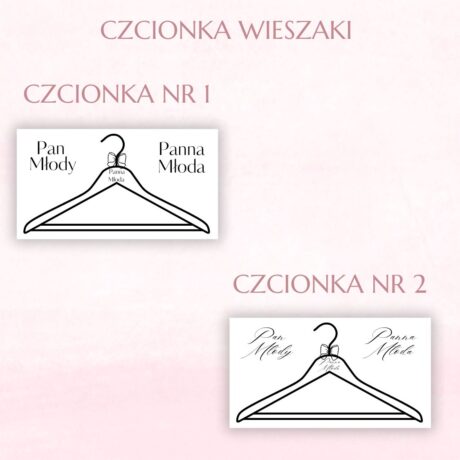 Pudełko na koperty i obrączki + wieszaki drewniane