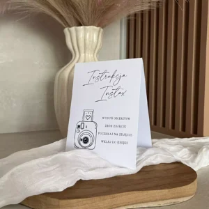 Instrukcja instax, tabliczki na stoły weselne
