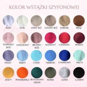 KOLORY WSTĄŻEK SZYFONOWYCH