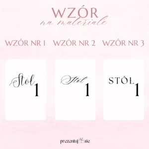 Numery na stoły weselne na tkaninie