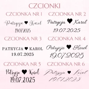 Personalizowana wstążka do bukietu ślubnego satyna jedwabna
