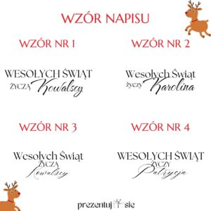 Bombka personalizowana Wesołych Świąt życzą