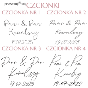 Czcionki księga gości z imionami na wstążce