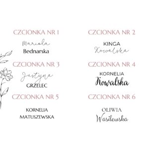 Winietki weselne klasyczne ślubne czcionki