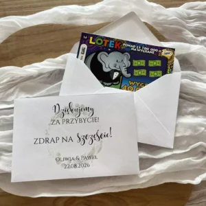 Etui na zdrapki Lotto, podziękowanie dla gości Eucalyptus 2