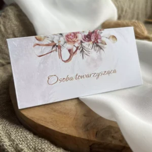 Karteczki na wesele, winietki ślubne Boho 2