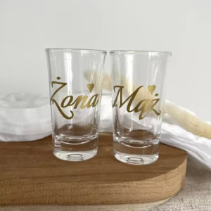 Kieliszki dla Pary Młodej do wódki na wesele 25ml 2szt