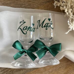 Kieliszki ślubne do wódki weselnej na stopce 20 ml 2 szt