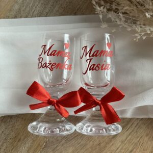 Kieliszki ślubne do wódki weselnej na stopce 20 ml 2 szt