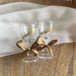 Personalizowane kieliszki ślubne do wódki 10ml na stopce 2szt
