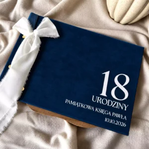 Księga gości 18 urodziny, personalizowana, welurowa Księga gości 18 urodziny, personalizowana, welurowa