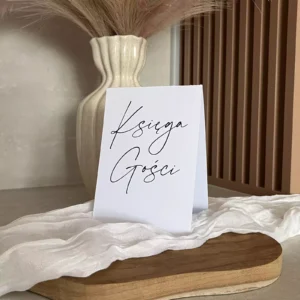 Tabliczka informacyjna księga gości, tabliczki na stoły weselne