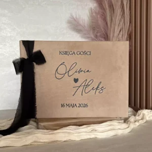 Księga gości beżowa z ankietami, welurowa, W14 Księga gości beżowa z ankietami, welurowa, W14