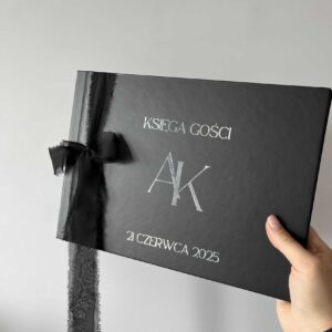 Księga gości czarna, personalizowana, 100 stron