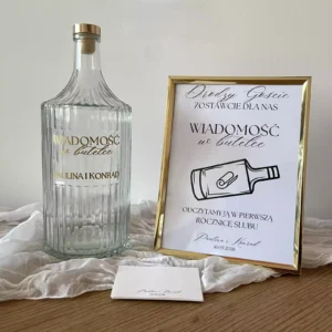 Księga gości list w butelce glamour