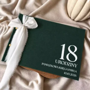 Księga gości na urodziny 18/30/40/50, personalizowana, płócienna Księga gości na urodziny 18/30/40/50, personalizowana, płócienna