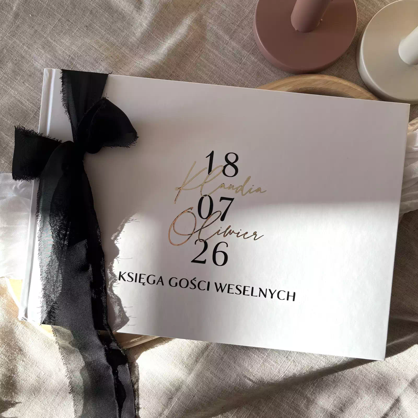 Księga gości ślubna z datą, personalizowana Księga gości ślubna z datą, personalizowana