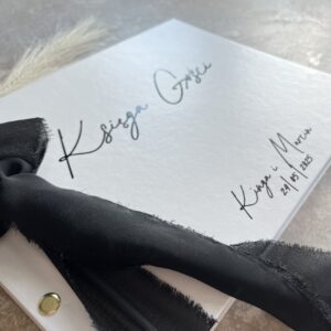 Księga gości weselnych z ankietami, minimalistyczna