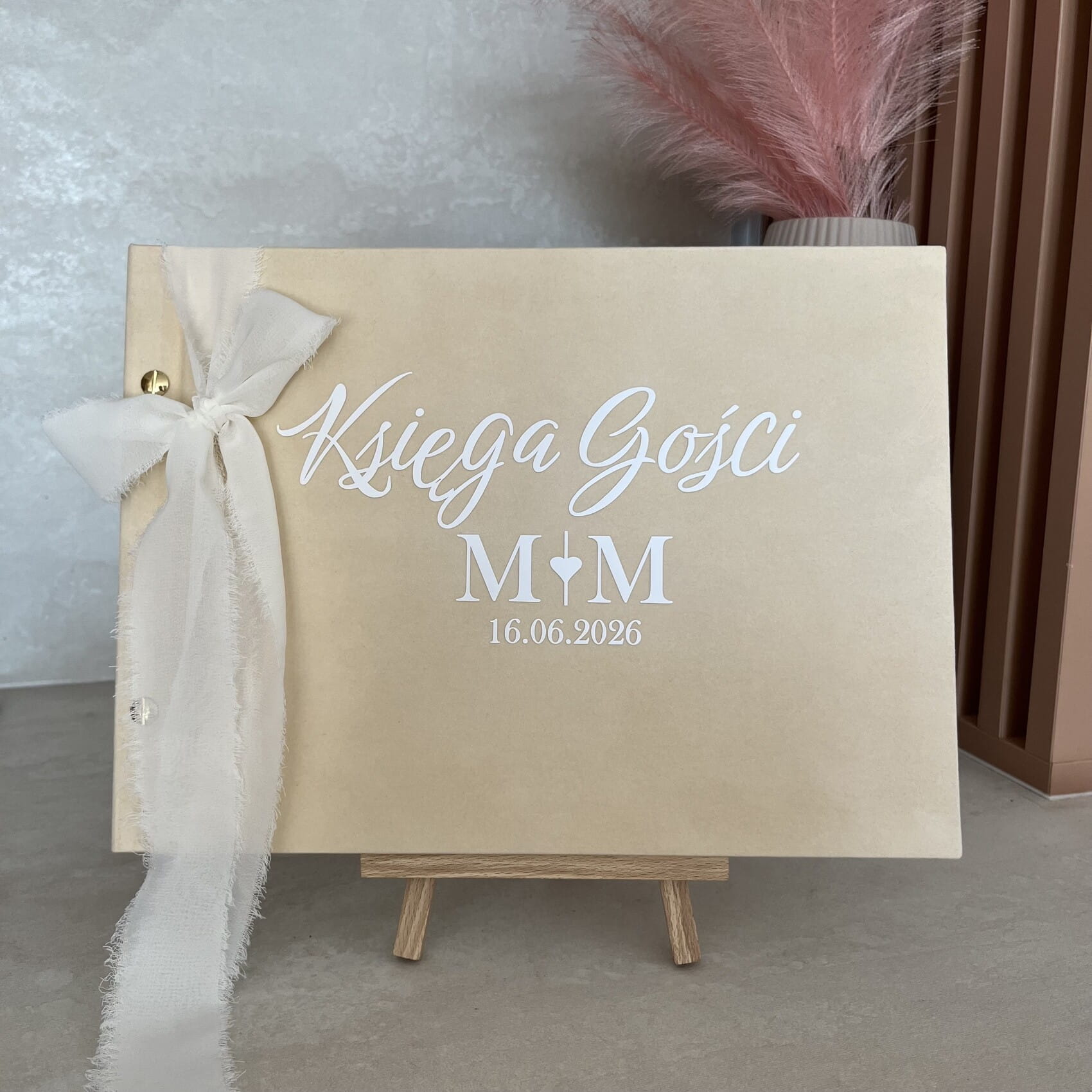 Księga gości z ankietą weselną welurowa, 100 stron, glamour Księga gości z ankietą weselną welurowa, 100 stron, glamour