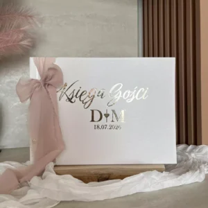 Księga gości z ankietami, ślubna, personalizowana, glamour
