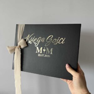 Księga gości z czarnymi kartkami, 100 stron, glamour