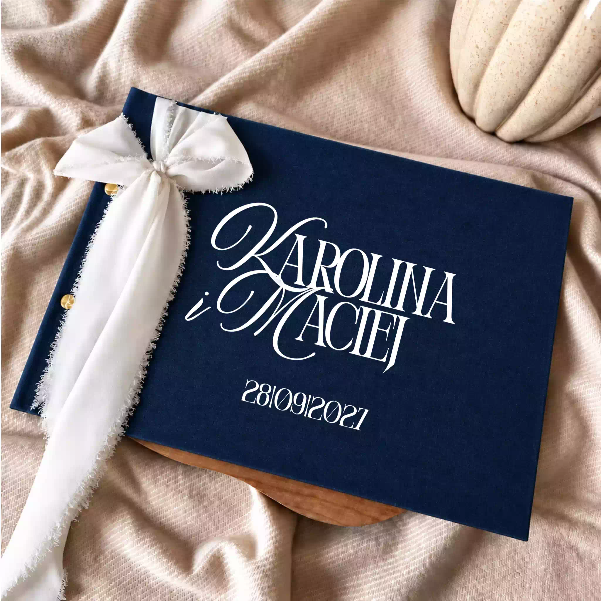 Księga wpisów gości weselnych, personalizowana, płócienna, P14