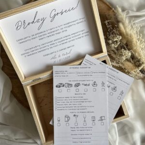 Kufer ankieta weselna ślubna dla gości weselnych