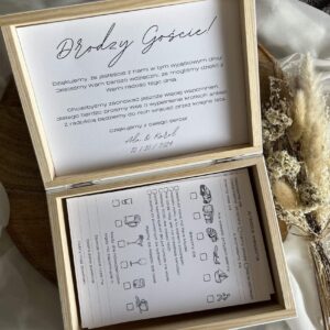 Kufer ankieta weselna ślubna dla gości weselnych