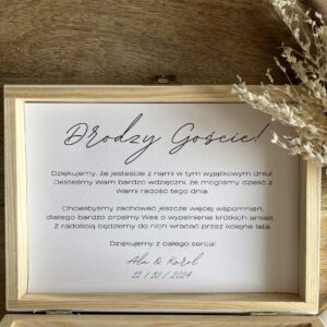 Kufer ankieta weselna ślubna dla gości weselnych