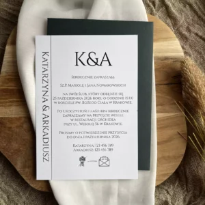 Minimalistyczne zaproszenie ślubne ZM6