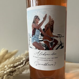 Naklejka prośba o świadkowanie na wino Polaroid