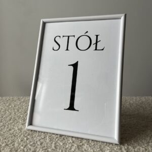 Numery na stół weselny w ramce