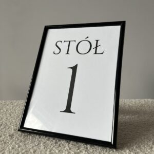 Numery na stół weselny w ramce