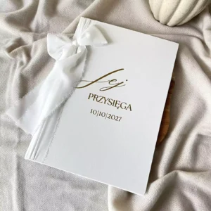 Okładka na przysięgę małżeńską, personalizowana, biała Okładka na przysięgę małżeńską, personalizowana, biała