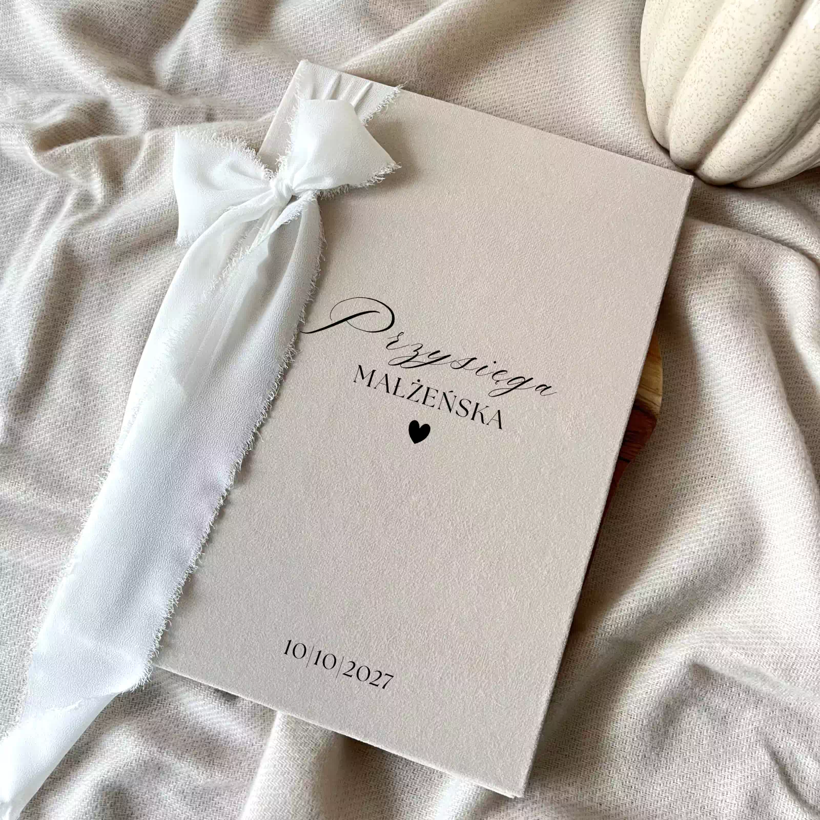 Okładka na przysięgę małżeńską, personalizowana, welurowa Okładka na przysięgę małżeńską, personalizowana, welurowa