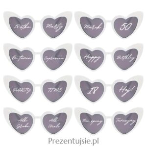 okulary serca z napisami na wieczór panieński wzory