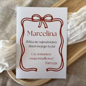 Oryginalna prośba o świadkowanie w postaci kartki