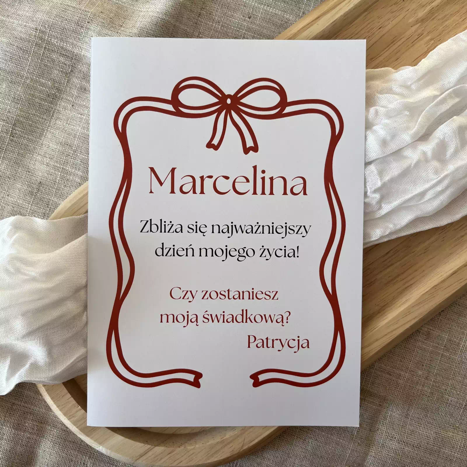 Oryginalna prośba o świadkowanie w postaci kartki Oryginalna prośba o świadkowanie w postaci kartki