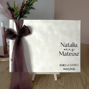 Personalizowana księga gości welurowa z ankietą, 100 stron