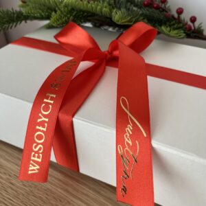 Personalizowana wstążka do prezentu, prezent na święta