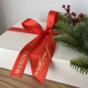 Personalizowana wstążka do prezentu, prezent na święta