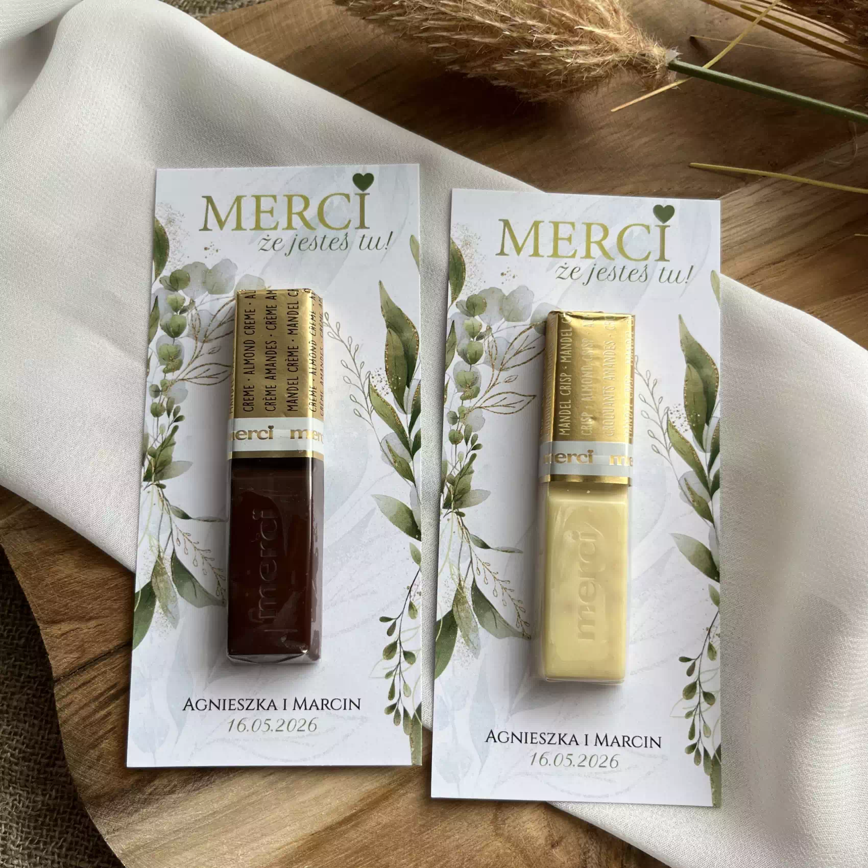 Podziękowania dla gości weselnych Merci Eucalyptus 2 Podziękowania dla gości weselnych Merci Eucalyptus 2