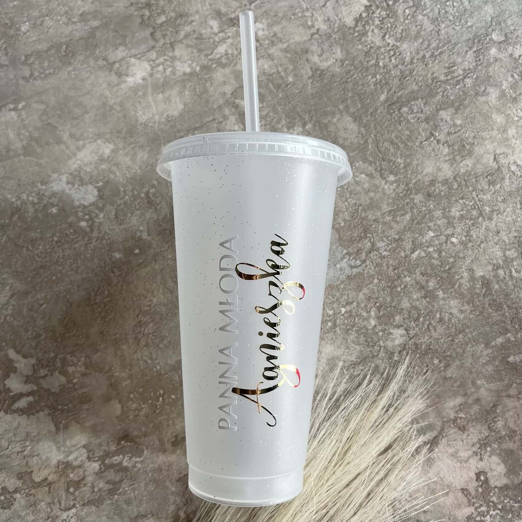Podziękowania na panieński, kubek ze słomką 700 ml Podziękowania na panieński, kubek ze słomką 700 ml