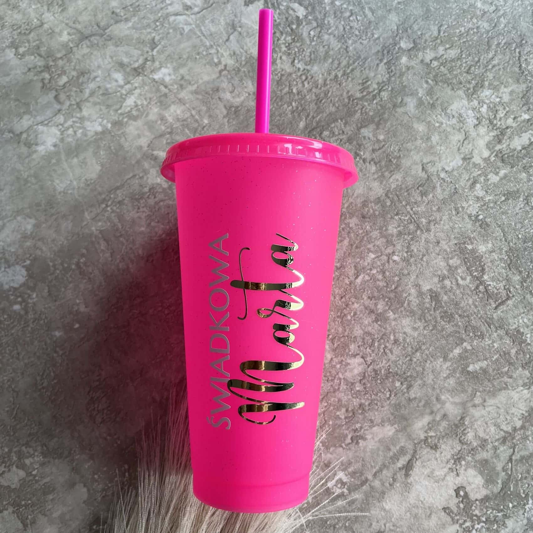 Podziękowania na panieński, kubek ze słomką 700 ml Podziękowania na panieński, kubek ze słomką 700 ml