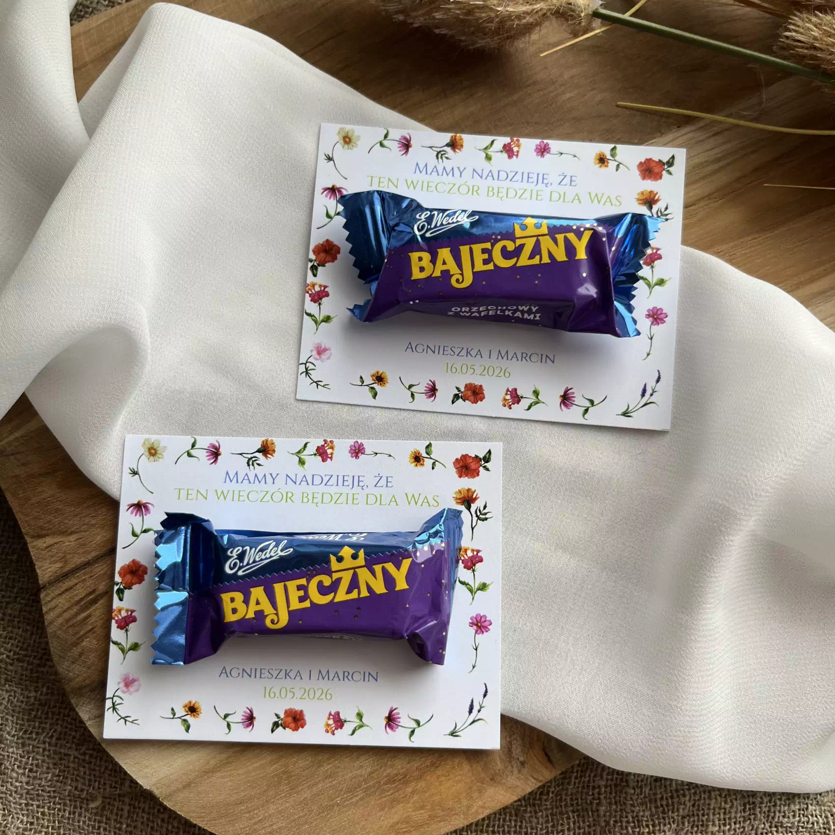 Podziękowania na wesele dla gości Bajeczny Polne kwiaty Podziękowania na wesele dla gości Bajeczny Polne kwiaty