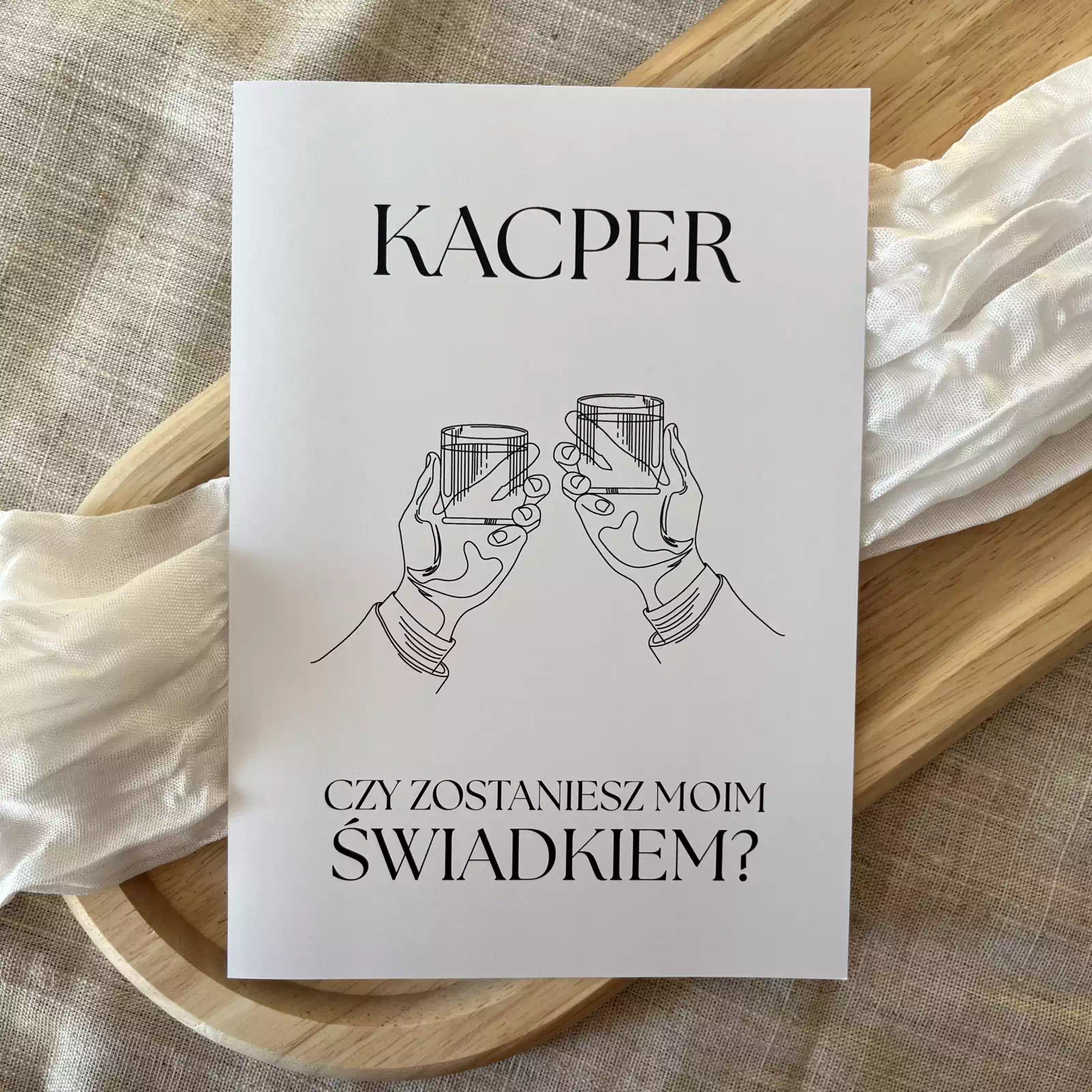 Prośba o świadkowanie dla niego - kartka Prośba o świadkowanie dla niego - kartka