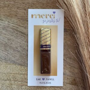 Słodkie podziękowanie dla gości weselnych Merci