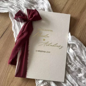 Teczka na akt małżeństwa płócienna, personalizowana